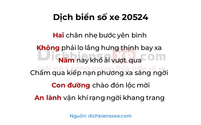 Dịch thơ biển số 20524