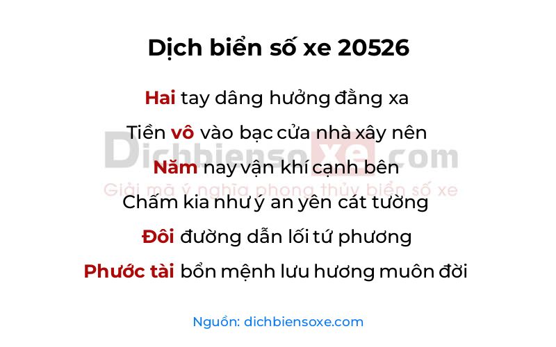 Dịch thơ biển số 20526