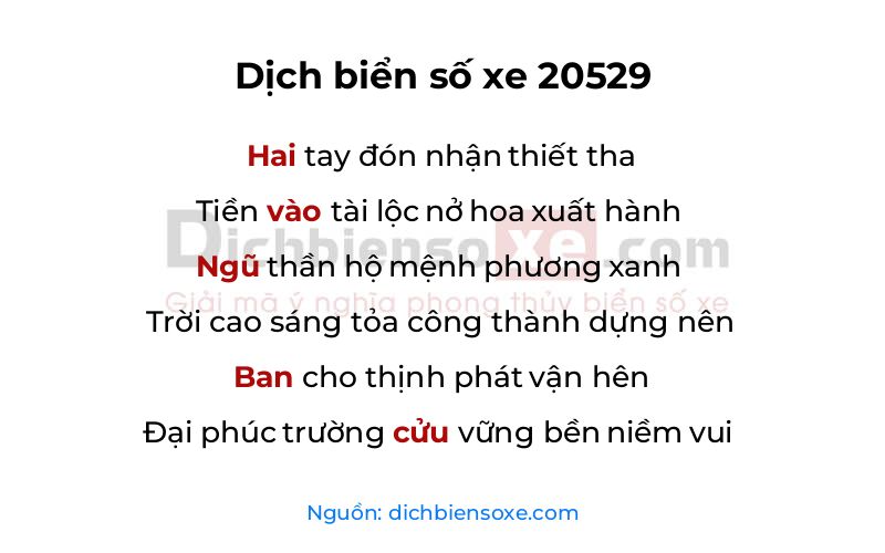 Dịch thơ biển số 20529