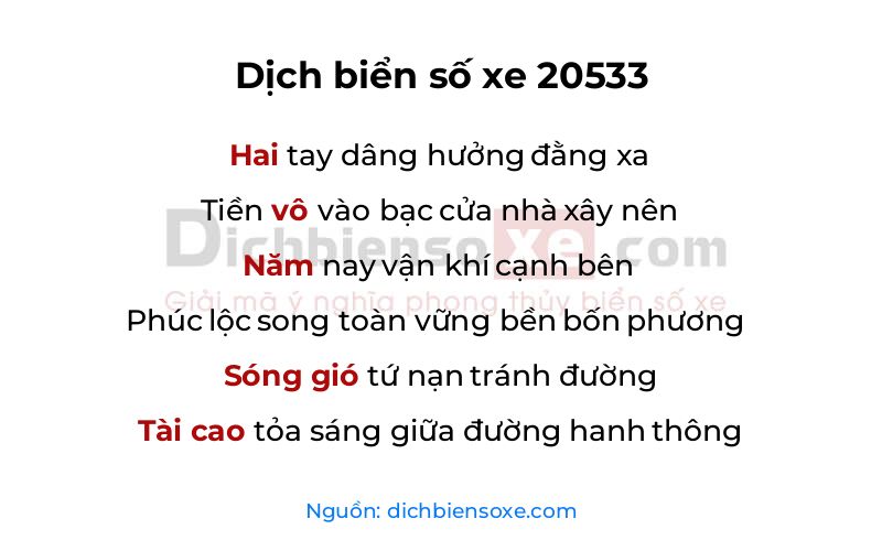 Dịch thơ biển số 20533