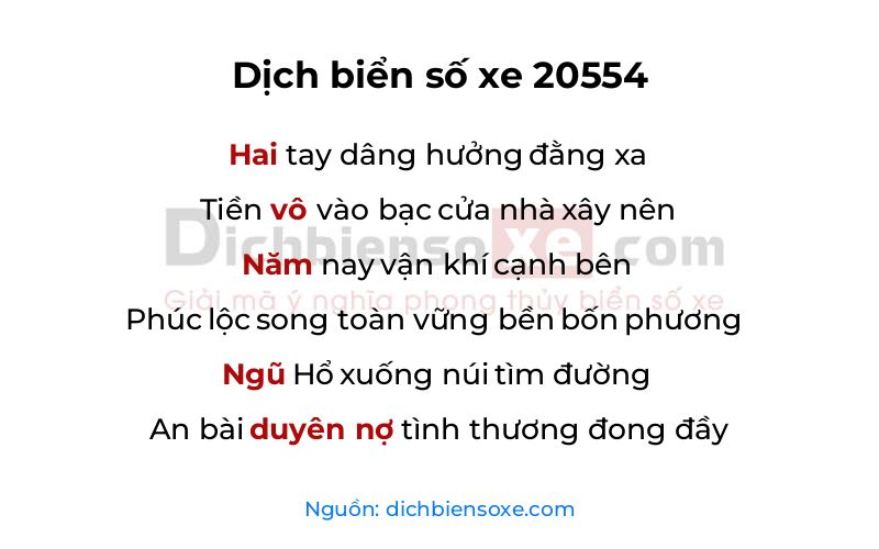Dịch thơ biển số 20554