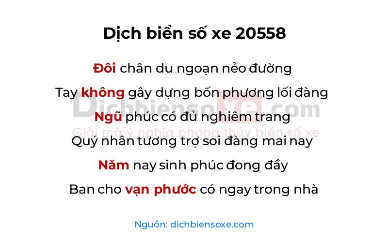 Dịch thơ biển số 20558