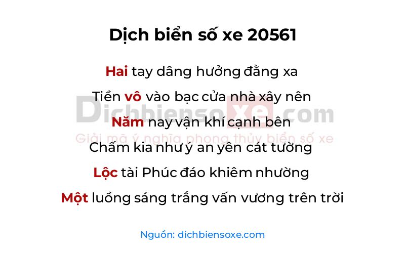 Dịch thơ biển số 20561
