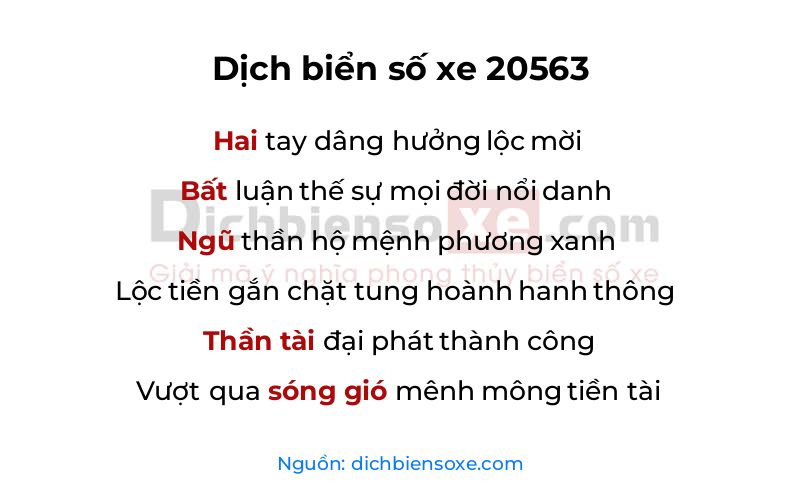 Dịch thơ biển số 20563