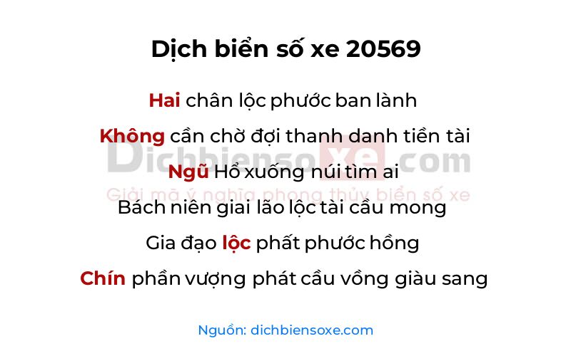 Dịch thơ biển số 20569