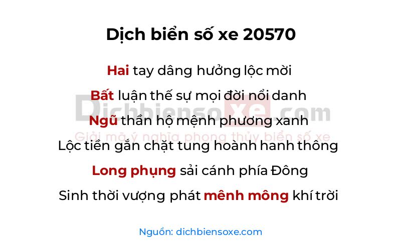 Dịch thơ biển số 20570