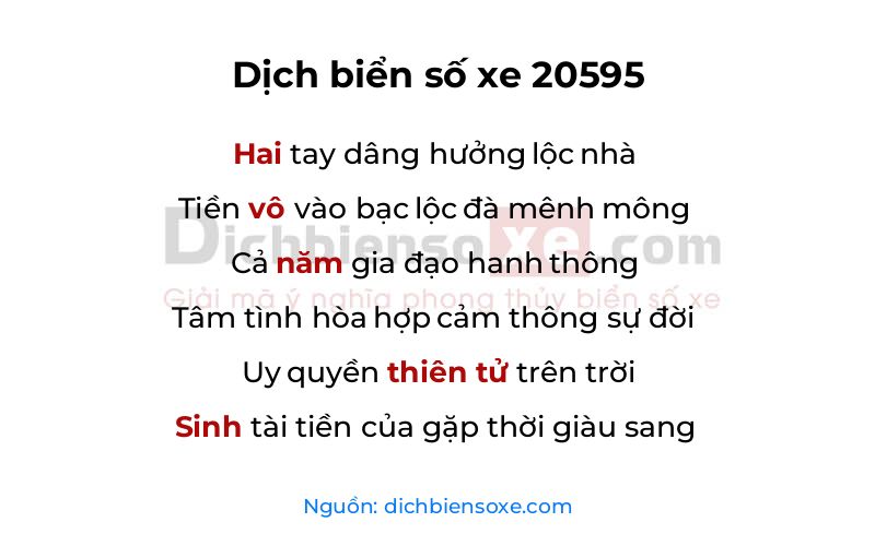 Dịch thơ biển số 20595