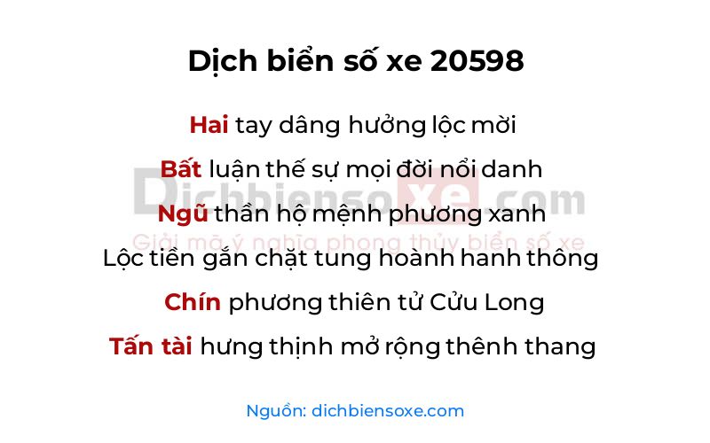 Dịch thơ biển số 20598
