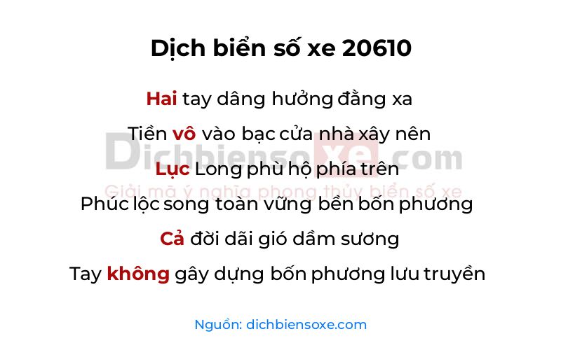 Dịch thơ biển số 20610