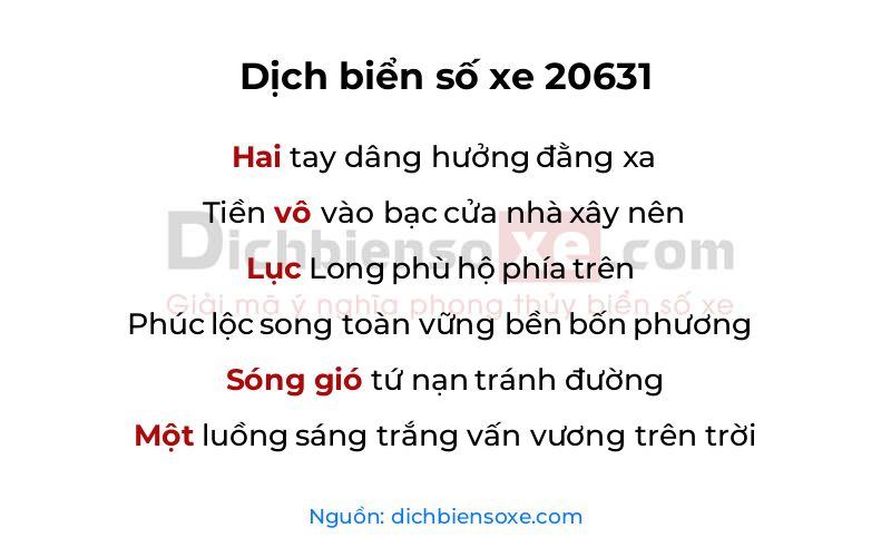 Dịch thơ biển số 20631