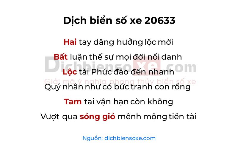 Dịch thơ biển số 20633