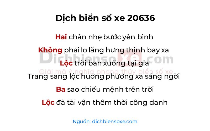 Dịch thơ biển số 20636