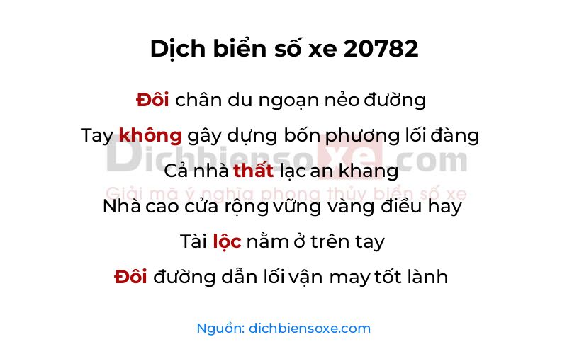 Dịch thơ biển số 20782