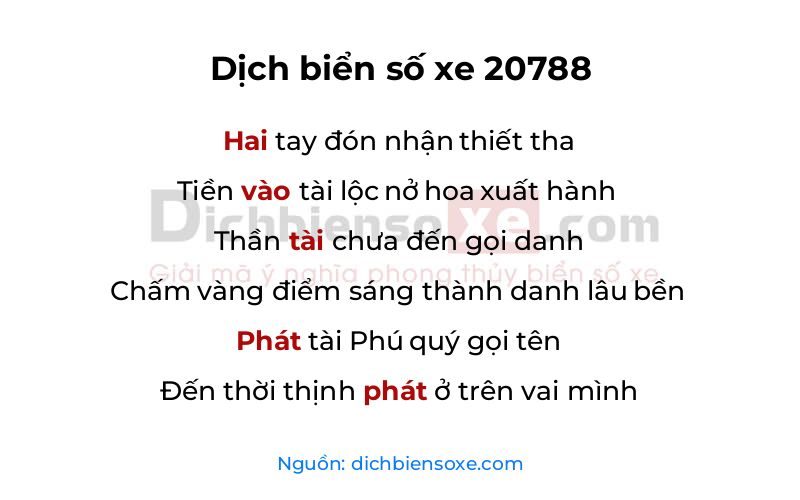 Dịch thơ biển số 20788