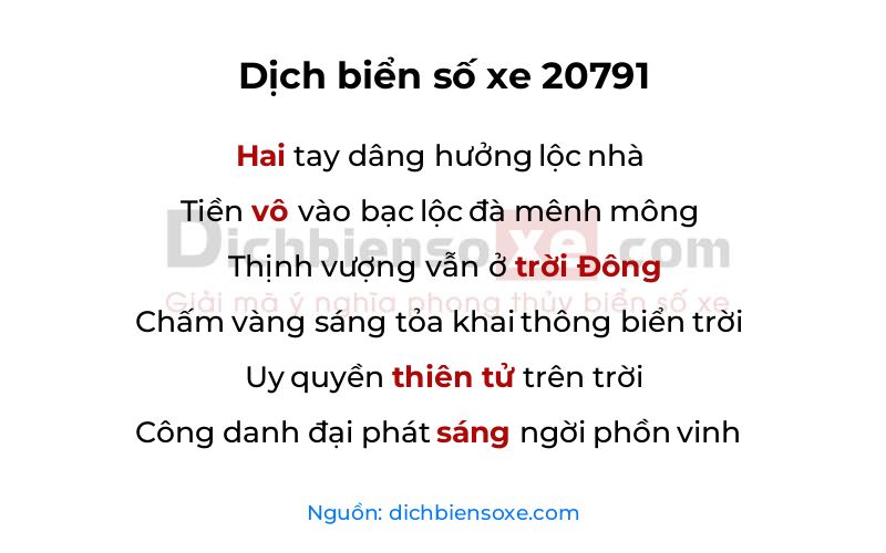 Dịch thơ biển số 20791