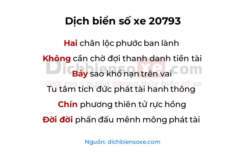 Dịch thơ biển số 20793