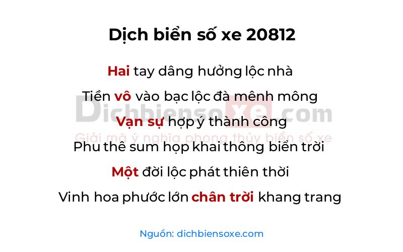 Dịch thơ biển số 20812