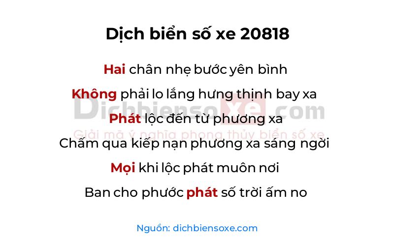 Dịch thơ biển số 20818