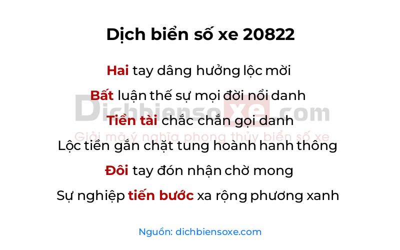 Dịch thơ biển số 20822