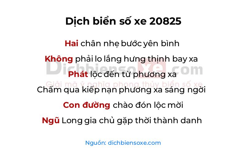 Dịch thơ biển số 20825