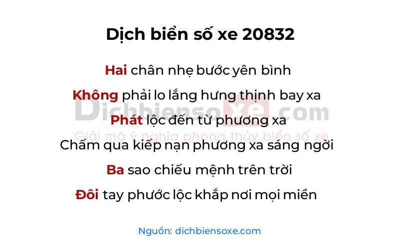 Dịch thơ biển số 20832