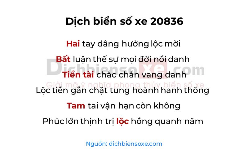 Dịch thơ biển số 20836
