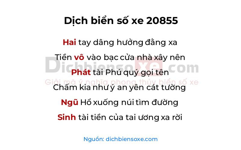 Dịch thơ biển số 20855