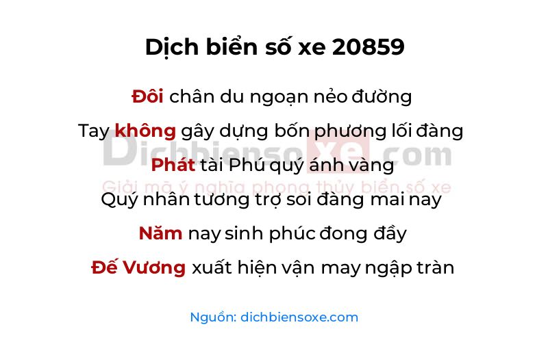 Dịch thơ biển số 20859