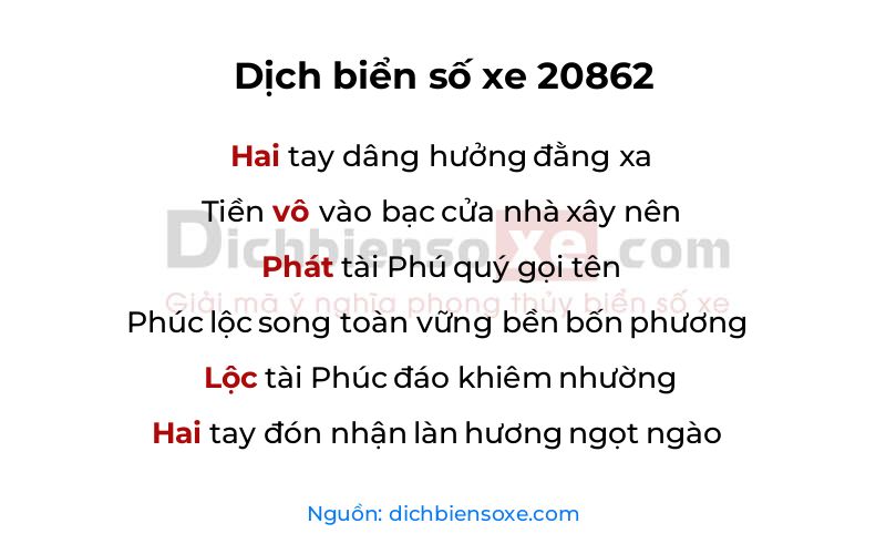 Dịch thơ biển số 20862