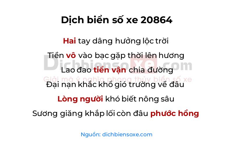 Dịch thơ biển số 20864