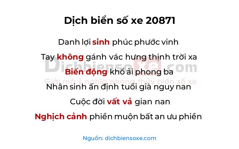 Dịch thơ biển số 20871