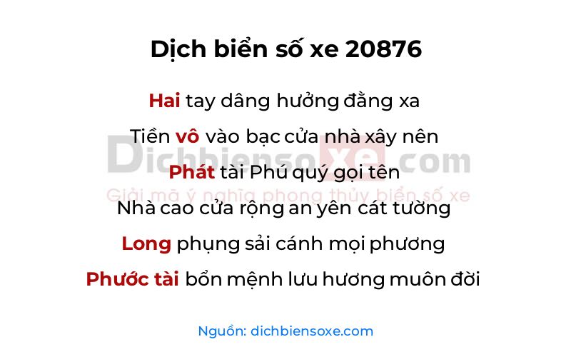 Dịch thơ biển số 20876