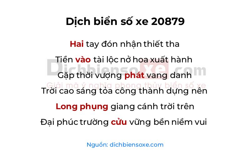 Dịch thơ biển số 20879
