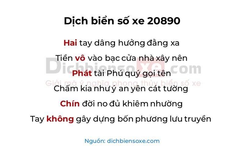 Dịch thơ biển số 20890