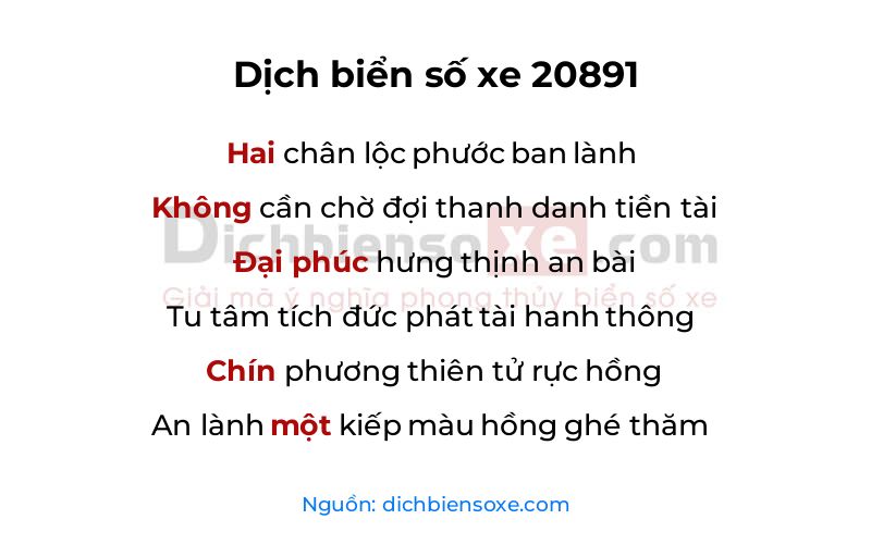 Dịch thơ biển số 20891