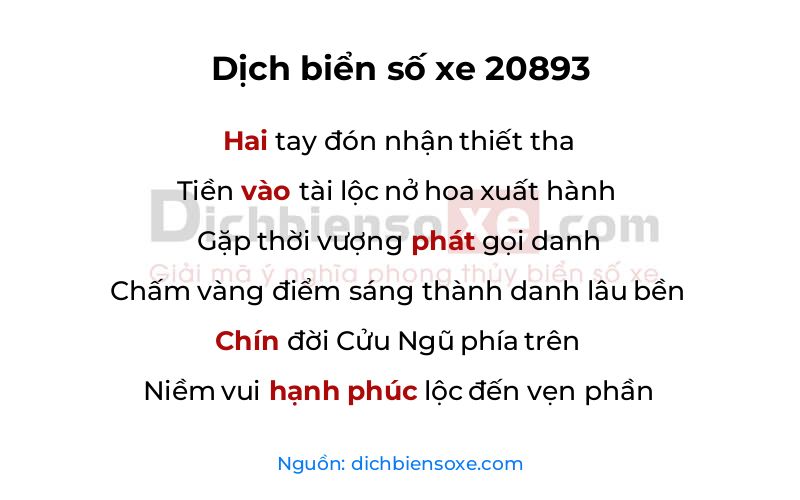 Dịch thơ biển số 20893