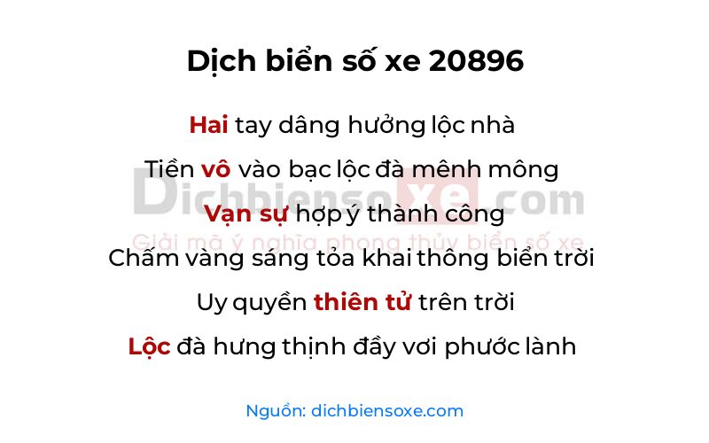 Dịch thơ biển số 20896