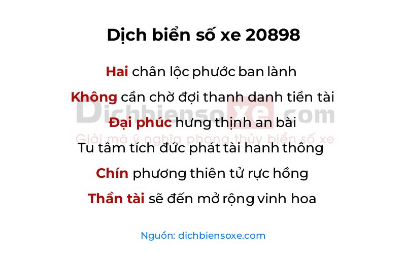 Dịch thơ biển số 20898