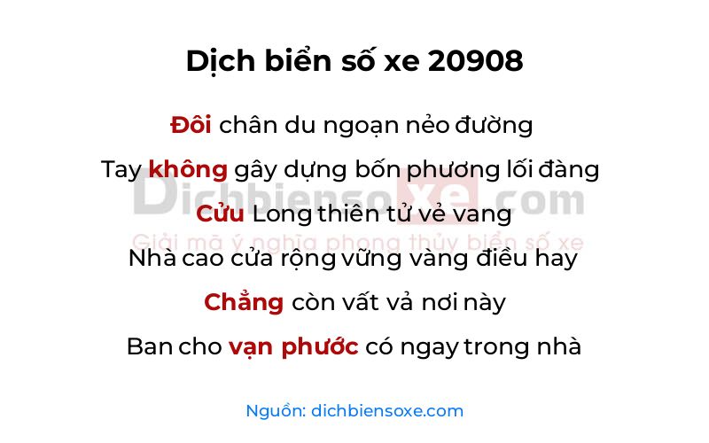 Dịch thơ biển số 20908