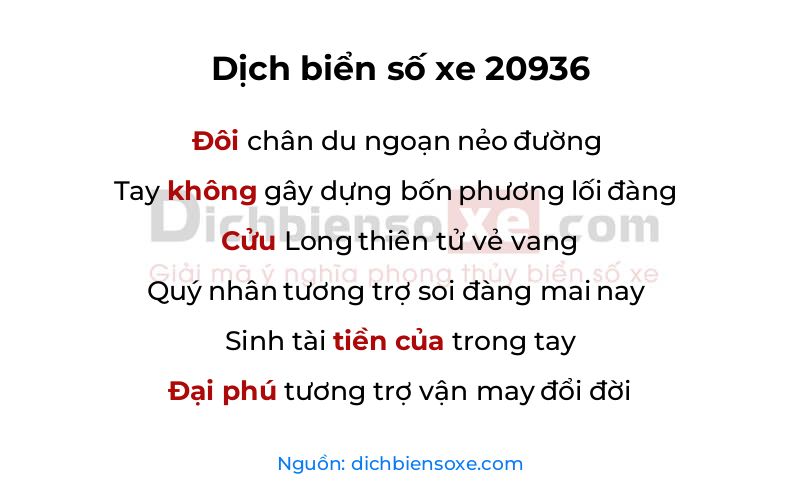 Dịch thơ biển số 20936