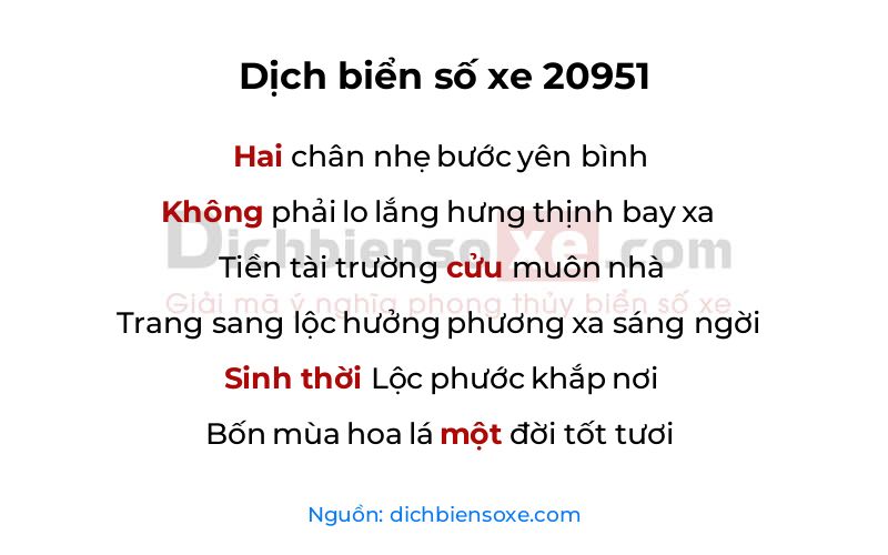 Dịch thơ biển số 20951