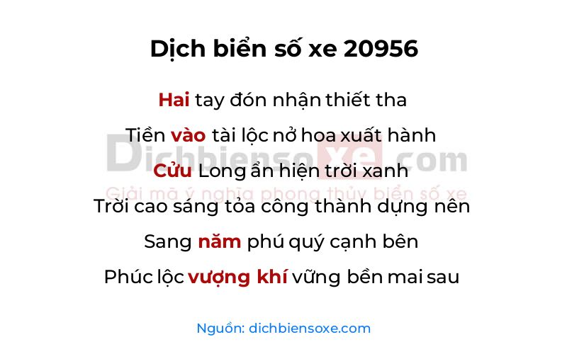 Dịch thơ biển số 20956