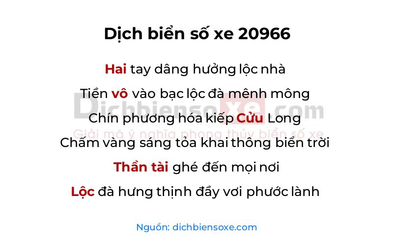 Dịch thơ biển số 20966