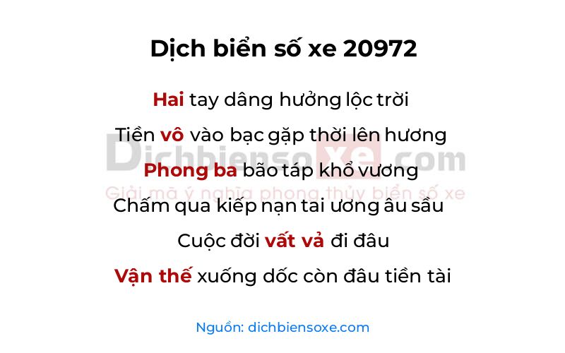 Dịch thơ biển số 20972