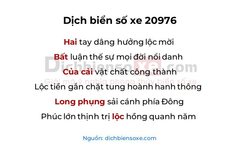 Dịch thơ biển số 20976
