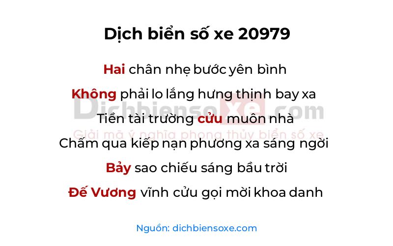 Dịch thơ biển số 20979