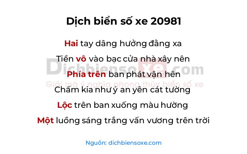 Dịch thơ biển số 20981