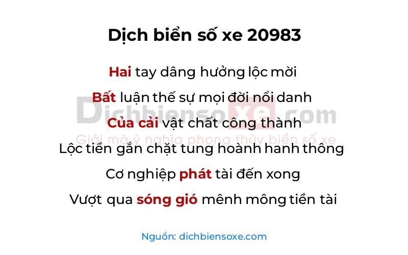 Dịch thơ biển số 20983