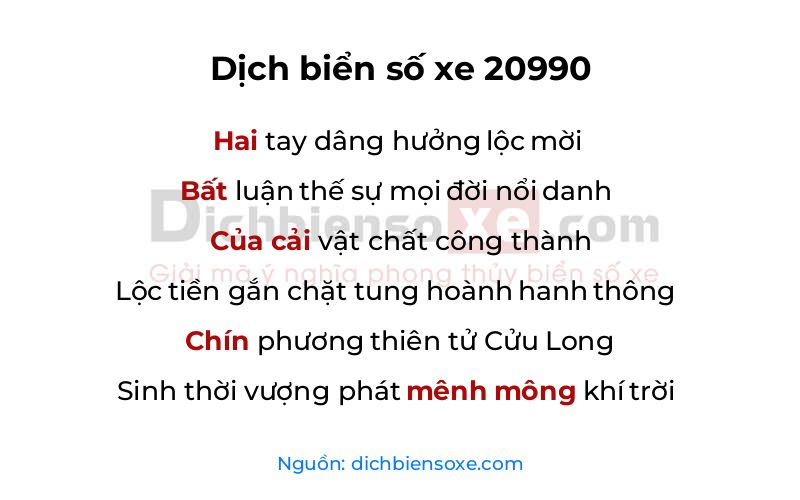 Dịch thơ biển số 20990