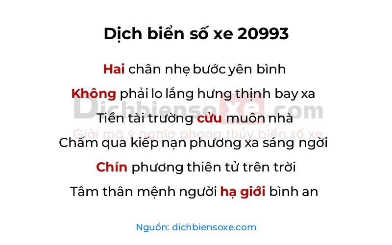 Dịch thơ biển số 20993